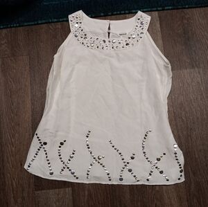 APPRAISAL brand white short shirt with shiny sequins semi-new size L